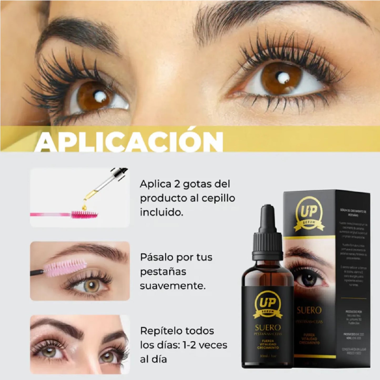 SUERO UP - Alargamiento de pestañas y cejas